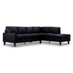 Chito Leather 2-Piece Sectional with Right Facing Chaise - Raven