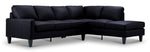 Chito Leather 2-Piece Sectional with Right Facing Chaise - Raven
