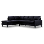 Chito Leather 2-Piece Sectional with Left Facing Chaise - Raven