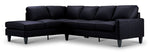 Chito Leather 2-Piece Sectional with Left Facing Chaise - Raven