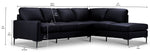 Chito Leather 2-Piece Sectional with Right Facing Chaise - Raven