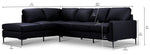 Chito Leather 2-Piece Sectional with Left Facing Chaise - Raven