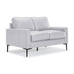 Chito Leather Sofa and Loveseat Set - Silver Grey