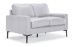Chito Leather Sofa, Loveseat and Chair Set - Silver Grey