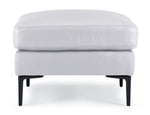 Chito Leather Ottoman - Silver Grey