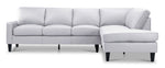 Chito Leather 2-Piece Sectional with Right Facing Chaise - Silver Grey