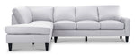 Chito Leather 2-Piece Sectional with Left Facing Chaise - Silver Grey