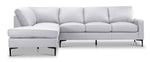 Chito Leather 2-Piece Sectional with Left Facing Chaise - Silver Grey