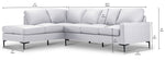 Chito Leather 2-Piece Sectional with Left Facing Chaise - Silver Grey