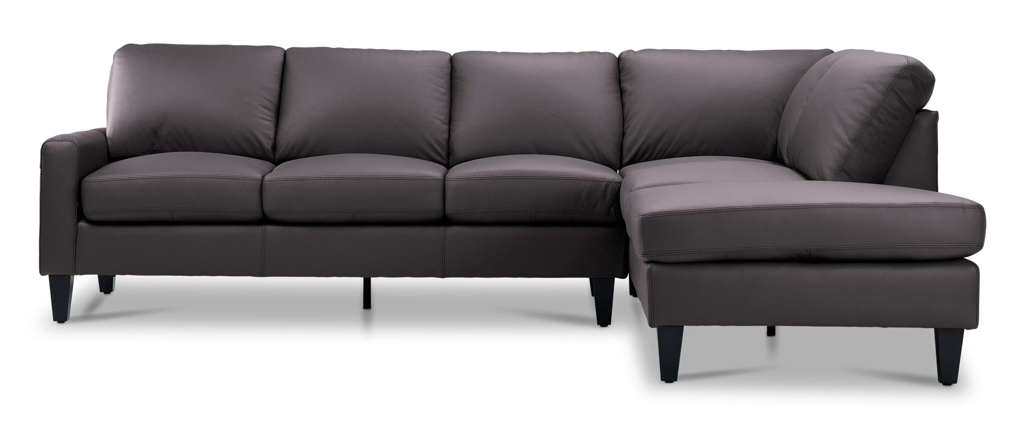 Chito Leather 2-Piece Sectional with Right Facing Chaise - Mocha