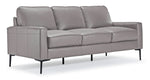 Chito Leather Sofa and Loveseat Set - Cloud Grey