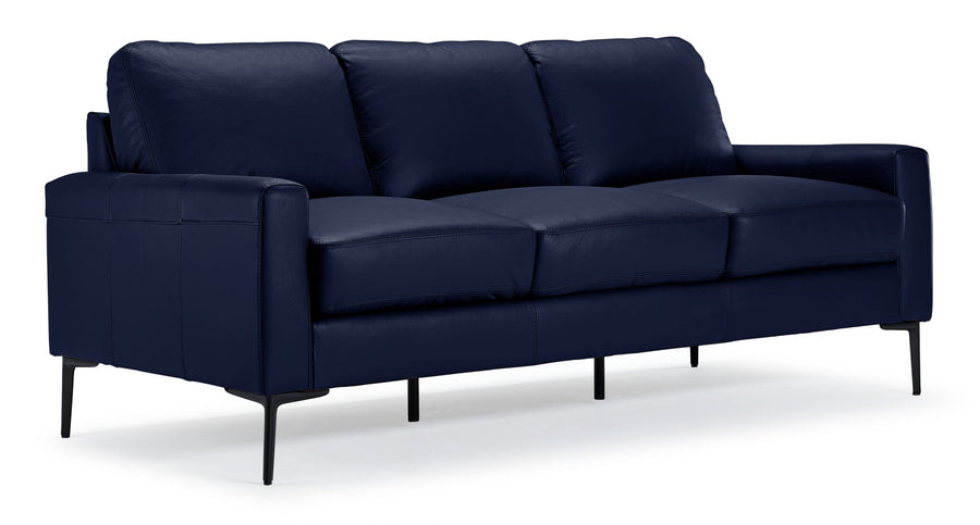 Chito Leather Sofa - Navy