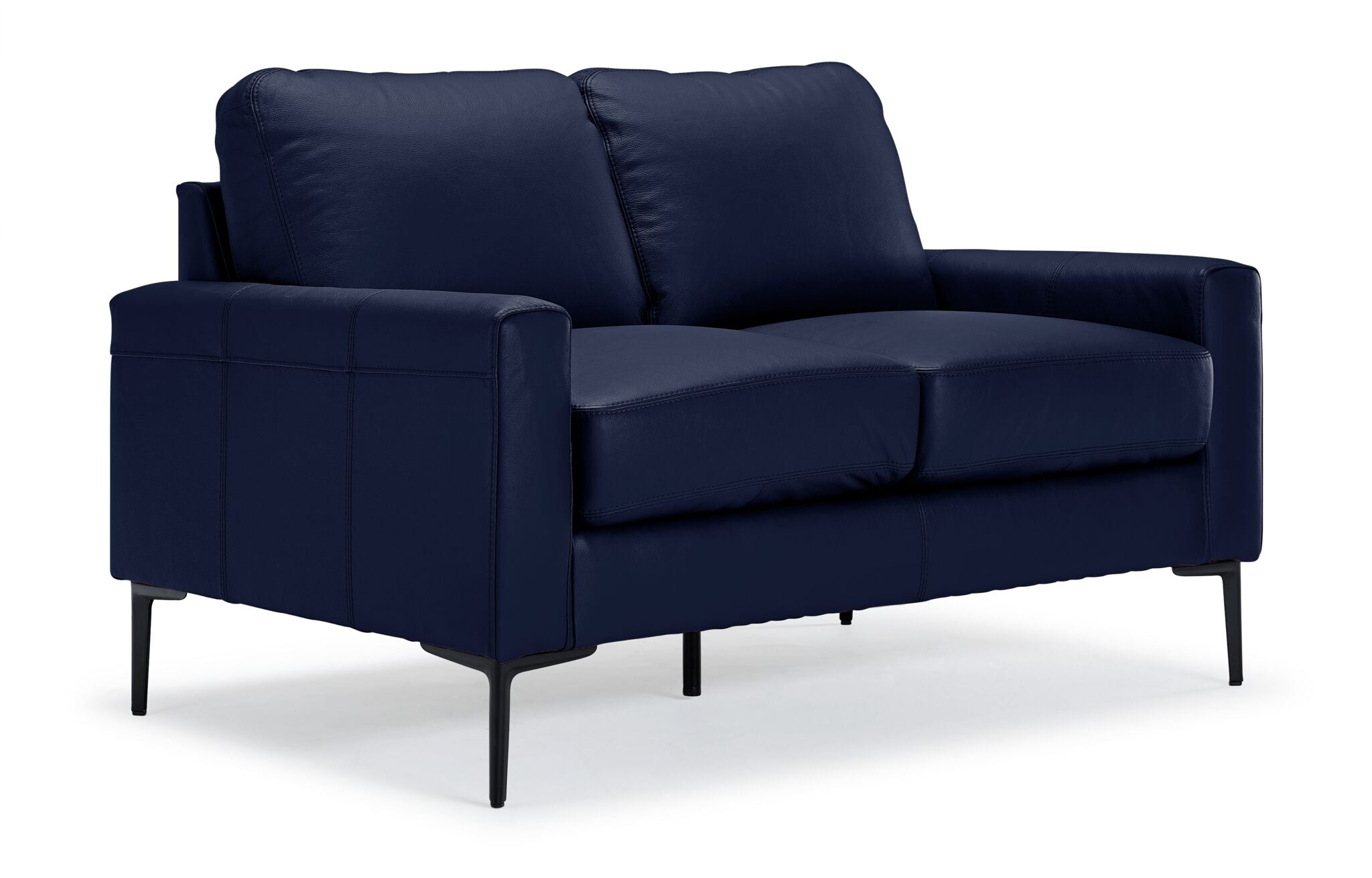 Chito Leather Sofa and Loveseat Set - Navy