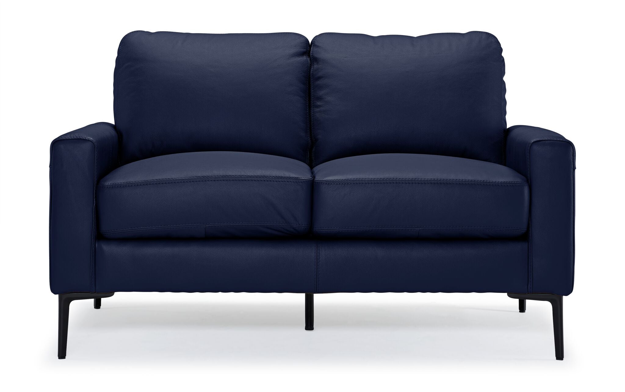 Chito Leather Loveseat - Navy