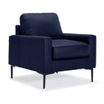 Chito Leather Sofa, Loveseat and Chair Set - Navy