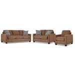 City Sofa, Loveseat and Chair Set - Brown