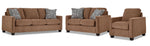 City Sofa, Loveseat and Chair Set - Brown