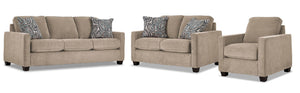 City Ens. Sofa, causeuse et fauteuil – ivoire