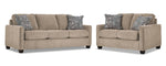 City Sofa and Loveseat Set - Ivory