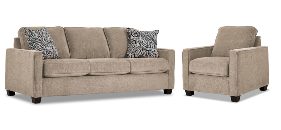City Sofa and Chair Set - Ivory