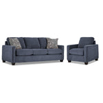 City Sofa and Chair Set - Blue