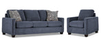 City Sofa and Chair Set - Blue
