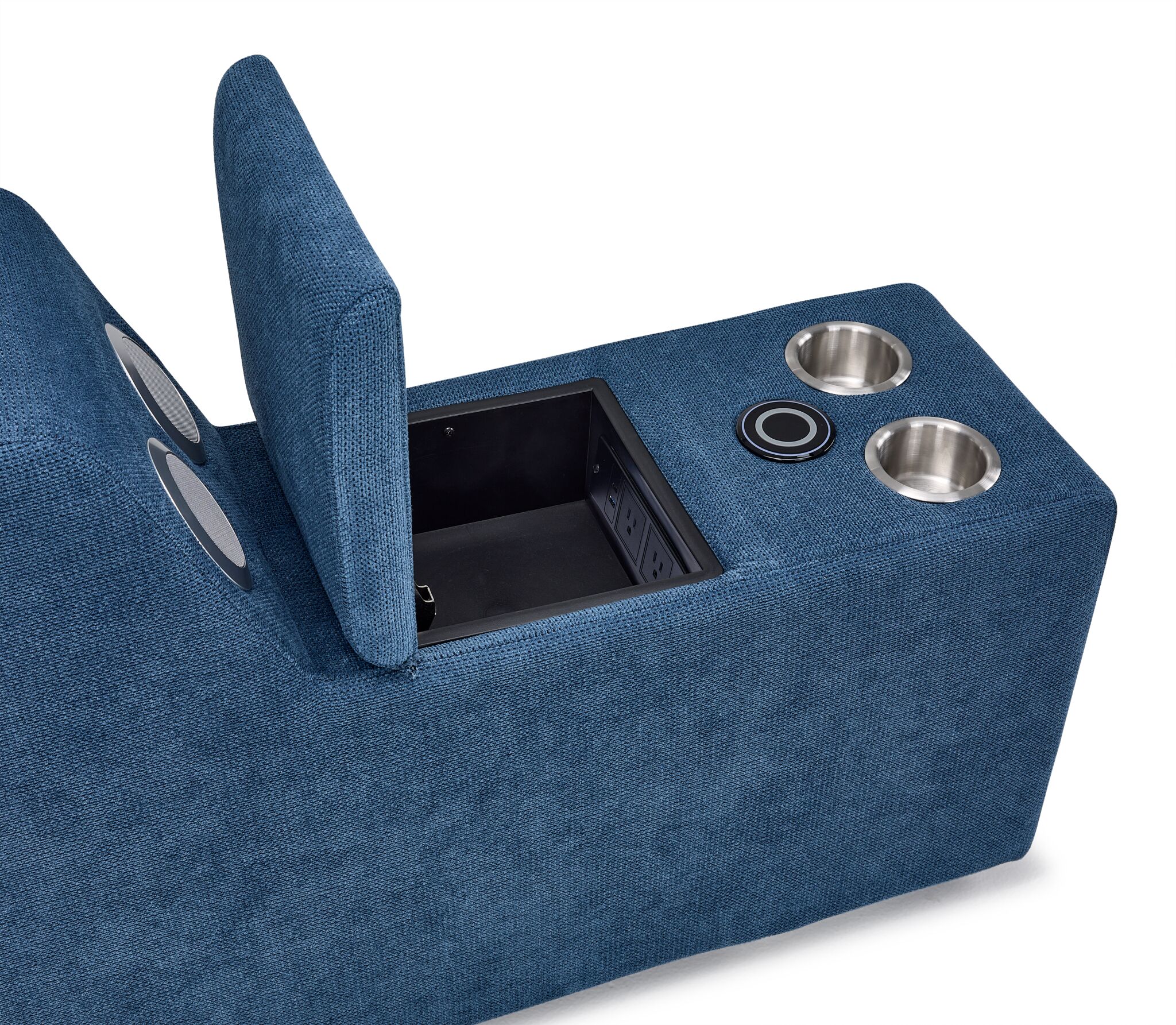 Feeling Connected - Connex 3-Piece Modular Chair with Storage Console - Blue