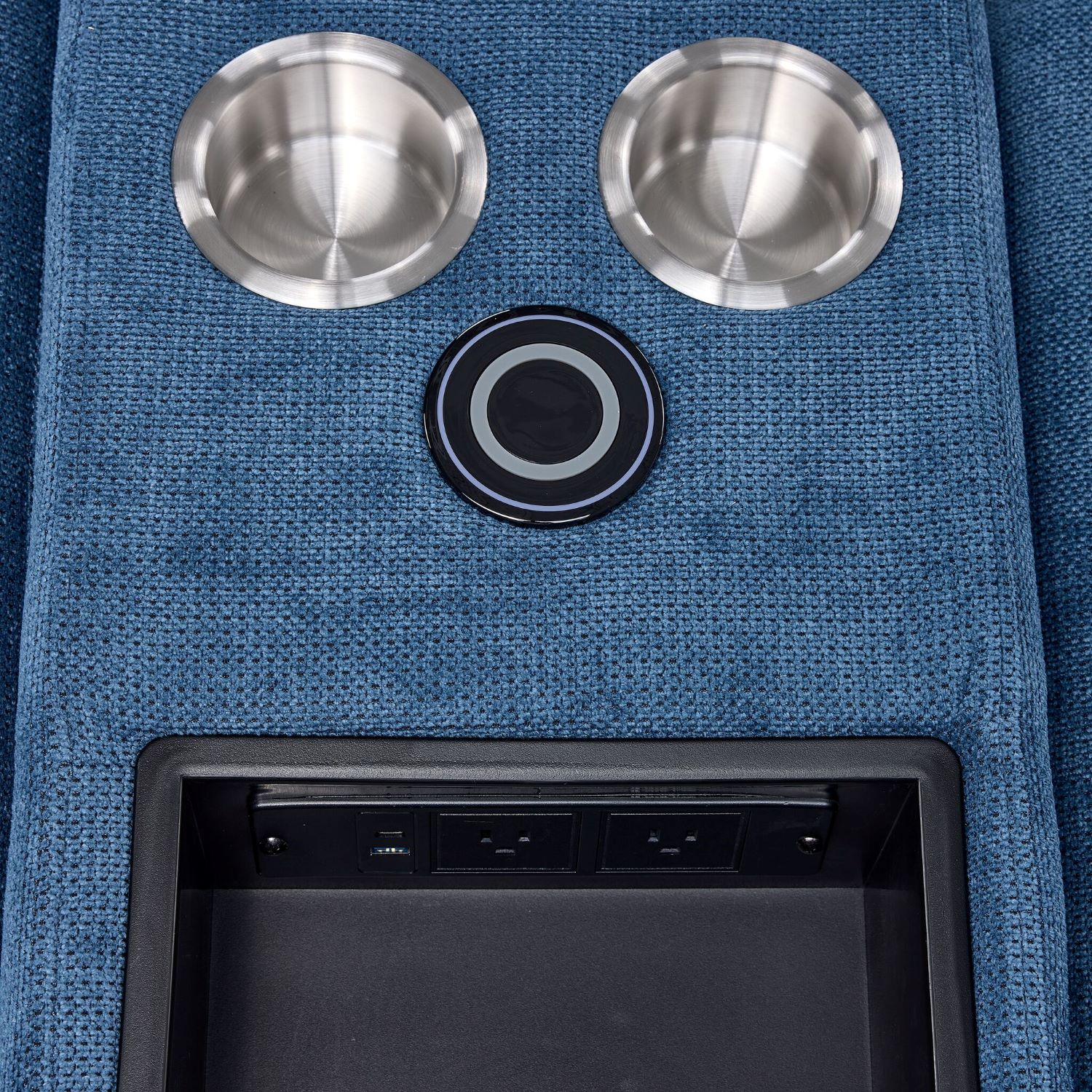 Feeling Connected - Connex 5-Piece Modular Sectional with Consoles - Blue