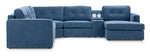 Feeling Connected - Connex 6-Piece Modular Sectional with Storage Console - Blue