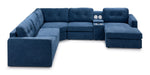 Feeling Connected - Connex 6-Piece Modular Sectional with Storage Console - Blue