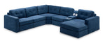 Feeling Connected - Connex 6-Piece Modular Sectional with Storage Console - Blue