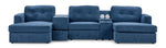 Feeling Connected - Connex 5-Piece Modular Sectional with Consoles - Blue