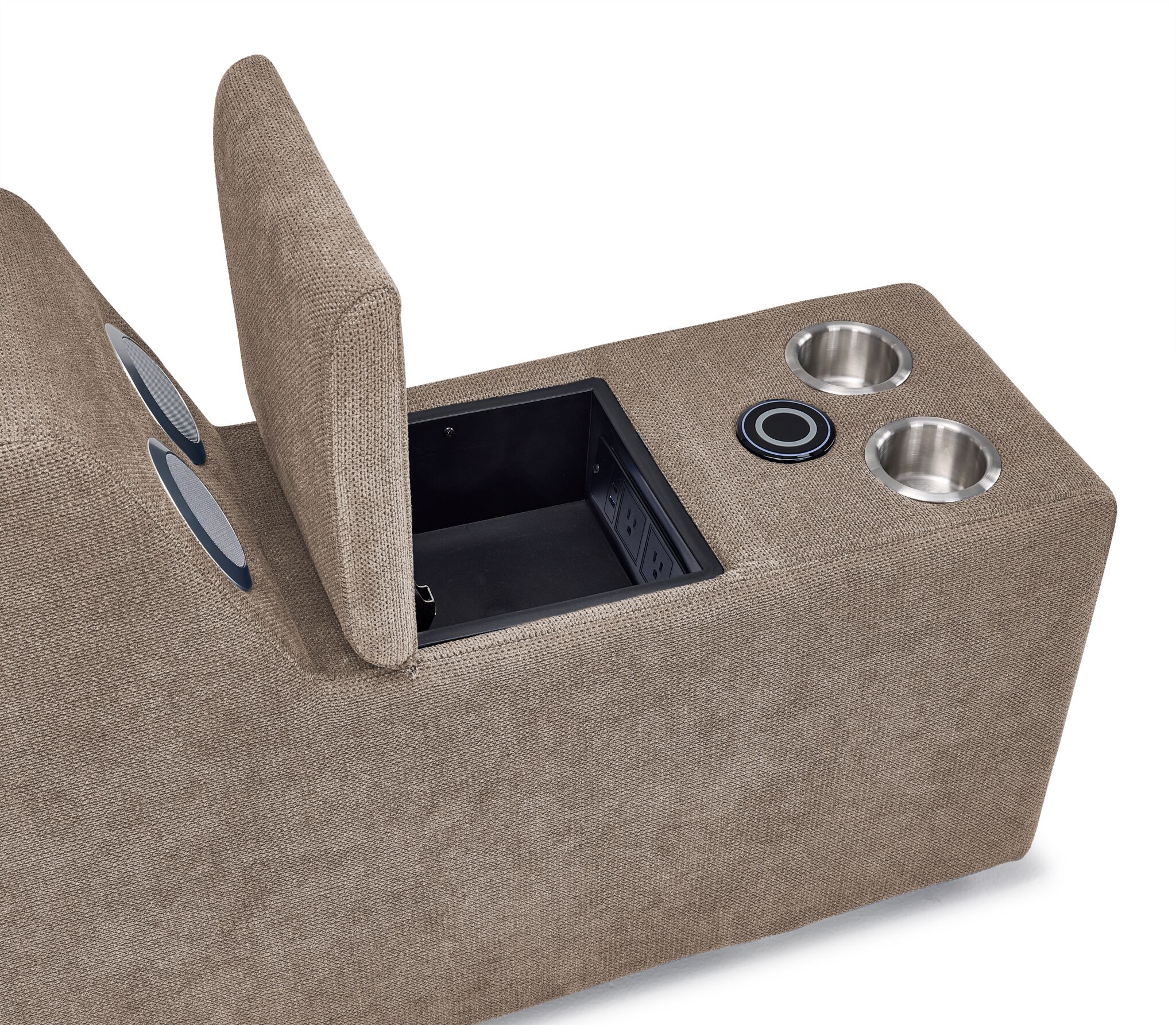 Feeling Connected - Connex 3-Piece Modular Chair with Storage Console - Beige