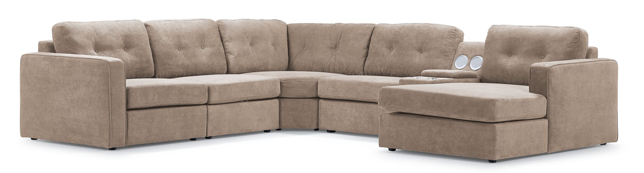 Feeling Connected - Connex 6-Piece Modular Sectional with Storage Console - Beige