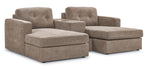 Feeling Connected - Connex 3-Piece Modular Sectional with Chaise and Drawer Console -Beige