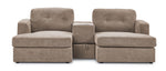 Feeling Connected - Connex 3-Piece Modular Sectional with Chaise and Drawer Console -Beige
