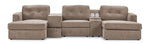 Feeling Connected - Connex 5-Piece Modular Sectional with Consoles - Beige