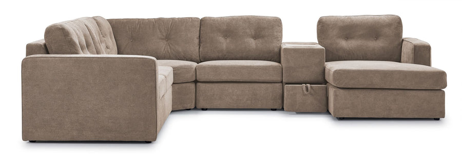 Feeling Connected - Connex 6-Piece Modular Sectional with Drawer Console - Beige