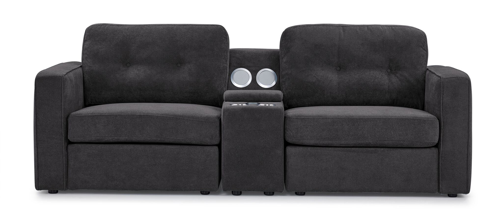 Feeling Connected - Connex 3-Piece Modular Chair with Storage Console - Dark Grey