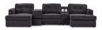 Feeling Connected - Connex 5-Piece Modular Sectional with Consoles - Dark Grey