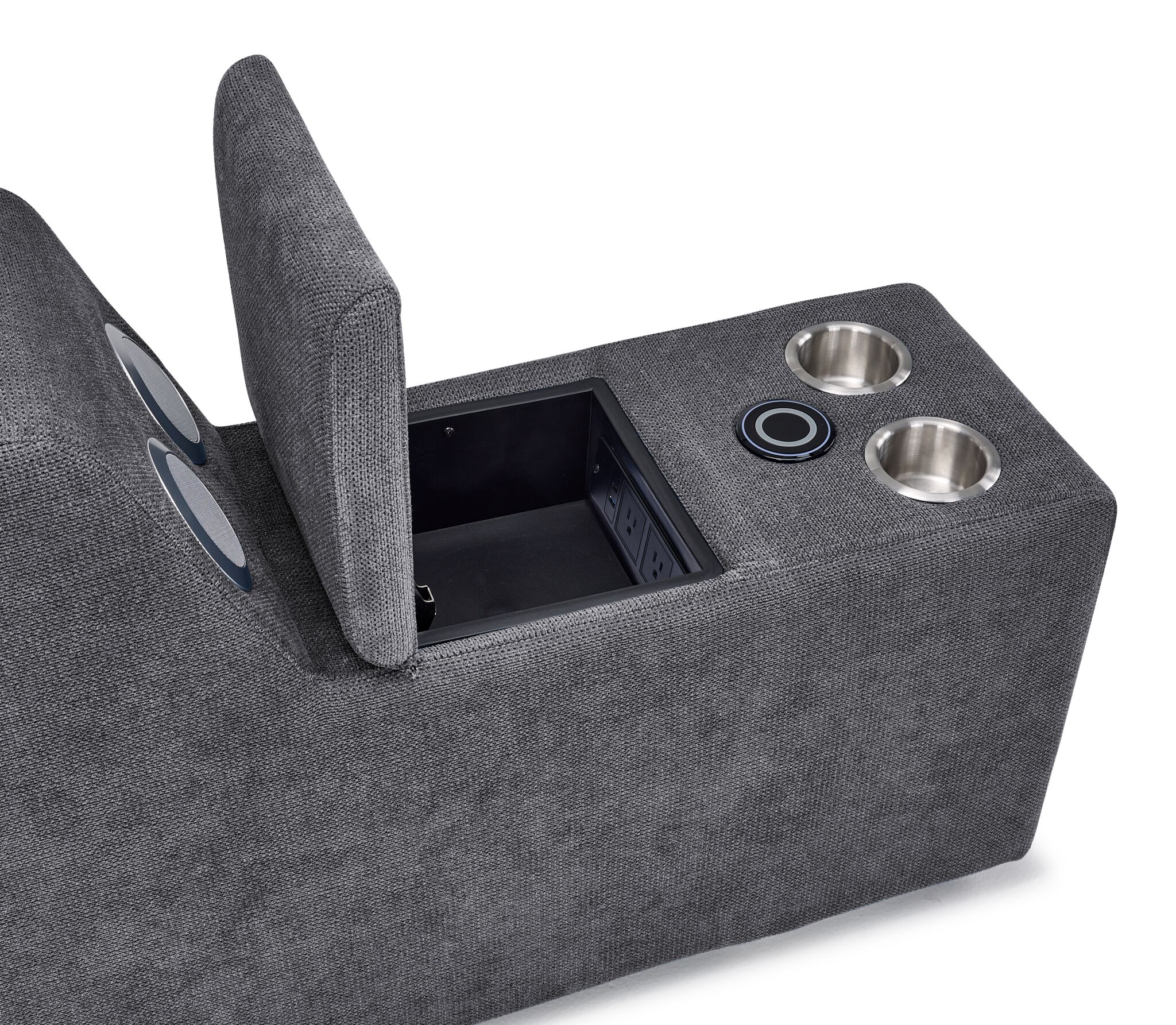 Feeling Connected - Connex 5-Piece Modular Sectional with Consoles - Light Grey