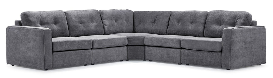 Feeling Connected - Connex 5-Piece Modular Sectional - Light Grey
