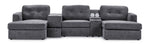 Feeling Connected - Connex 5-Piece Modular Sectional with Consoles - Light Grey