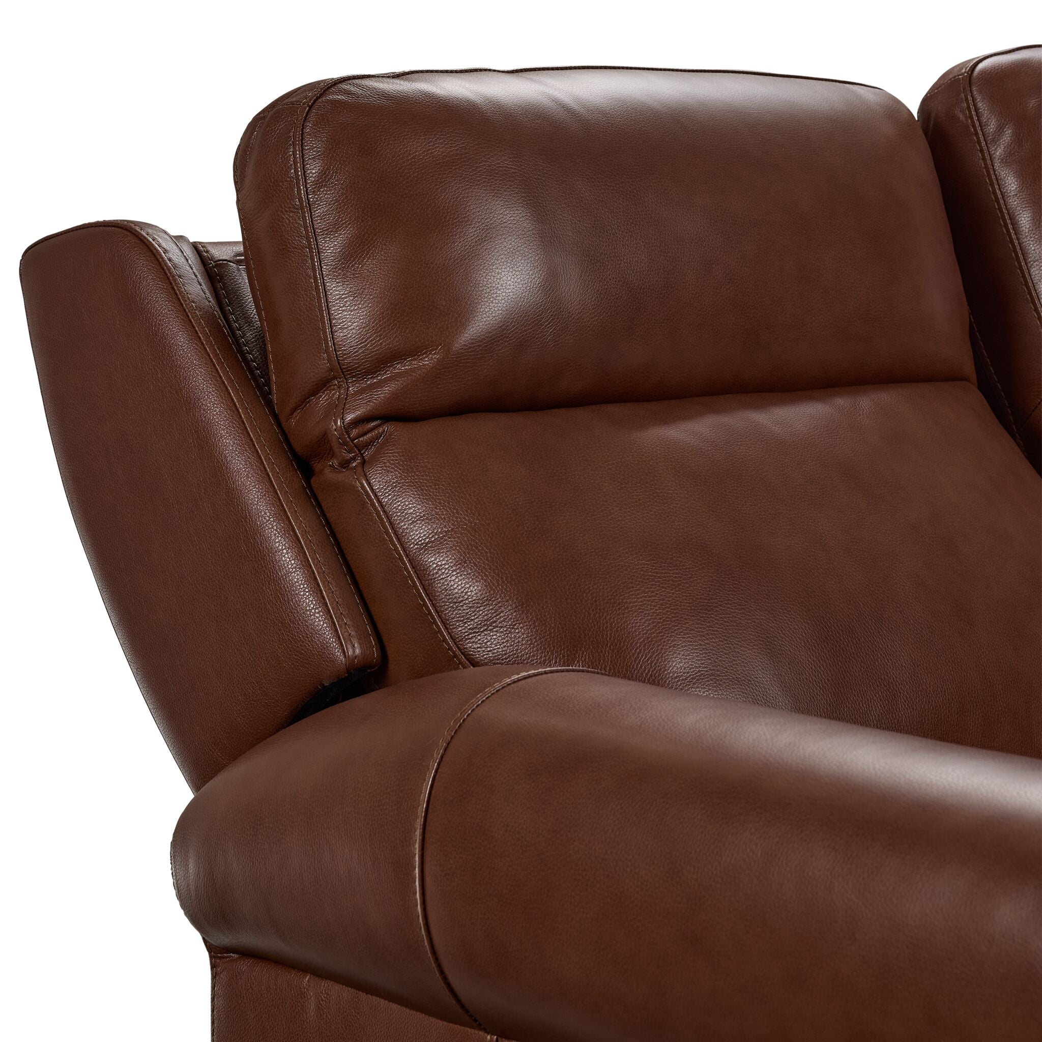 Conrad Leather Dual Power Reclining Loveseat - Dark Brown