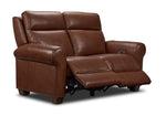 Conrad Leather Dual Power Reclining Loveseat - Dark Brown