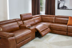 Corsica 6-Piece Dual Power Reclining Sectional - Brown