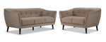 Daphne Sofa and Loveseat Set - Beige