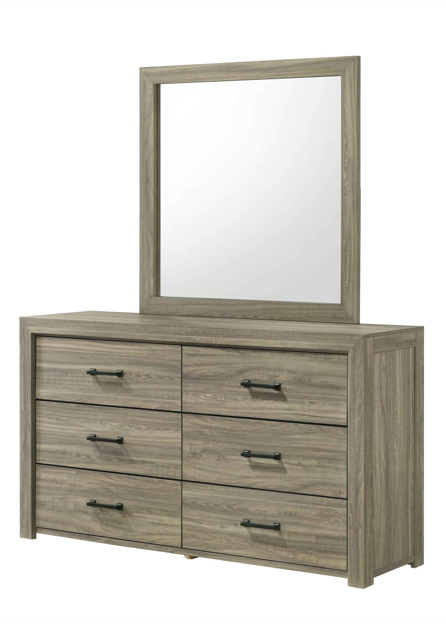 Dario 6-Drawer Dresser - Light Brown, Beige
