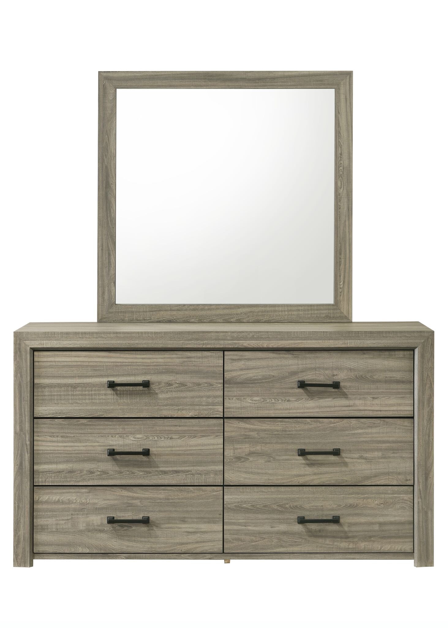 Dario 6-Drawer Dresser - Light Brown, Beige