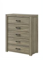 Dario 5-Drawer Dresser Chest - Light Brown, Beige